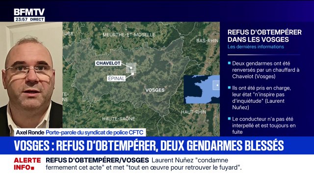 Deux gendarmes percutés dans les Vosges, le chauffard en fuite - 25/12
