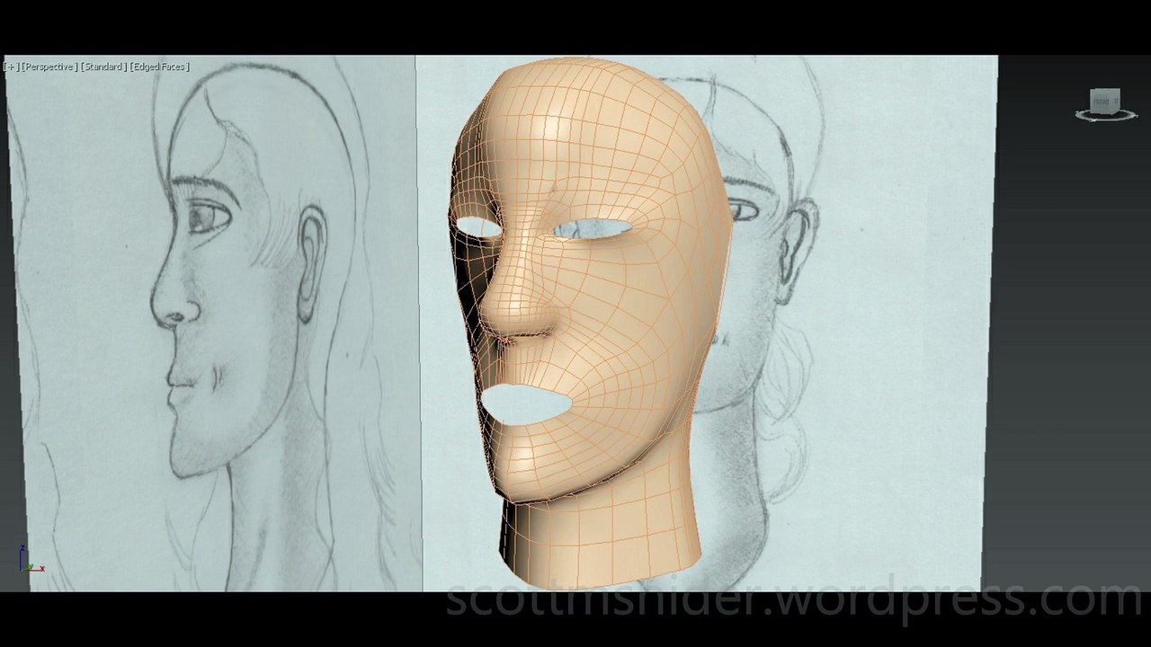 Flame: 3DS MAX Practice Polygon Modeling Head Model Video #24 (12-25-2025)