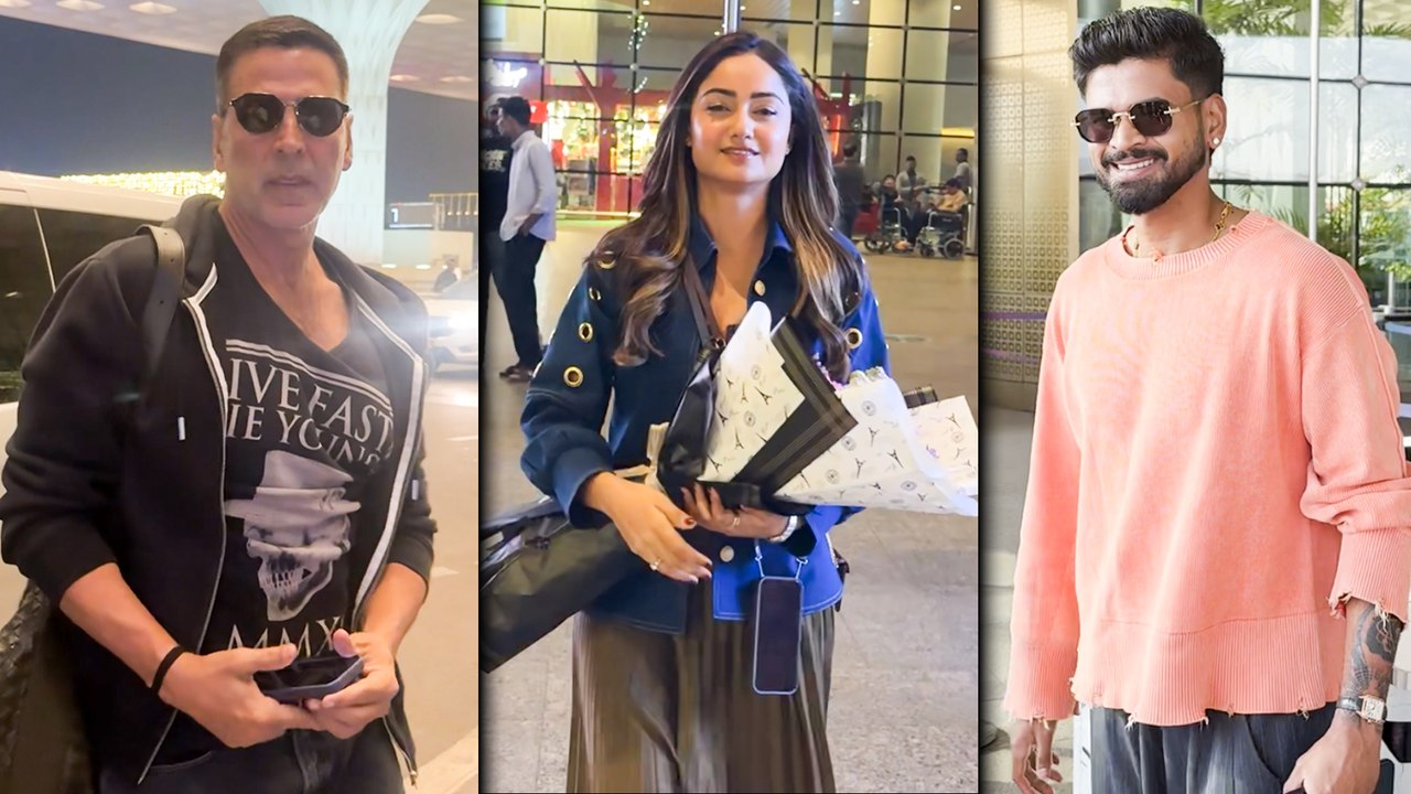 Celebrity Airport Sightings: Actor Akshay Kumar, Actress Tridha Choudhury & Cricketer Shreyas Iyer