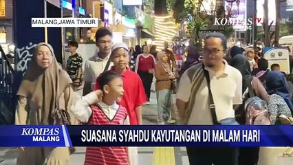Kawasan Kayutangan di Malam Hari Ramai Pengunjung