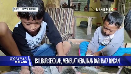 Anak-anak Isi Libur Sekolah dengan Membuat Kerajinan Dari Batu Bata Ringan