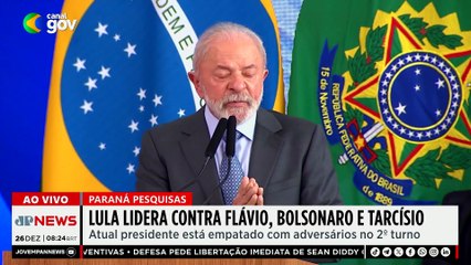 Paraná Pesquisas: Lula empata em possível 2º turno com Tarcísio, Flávio e Jair Bolsonaro