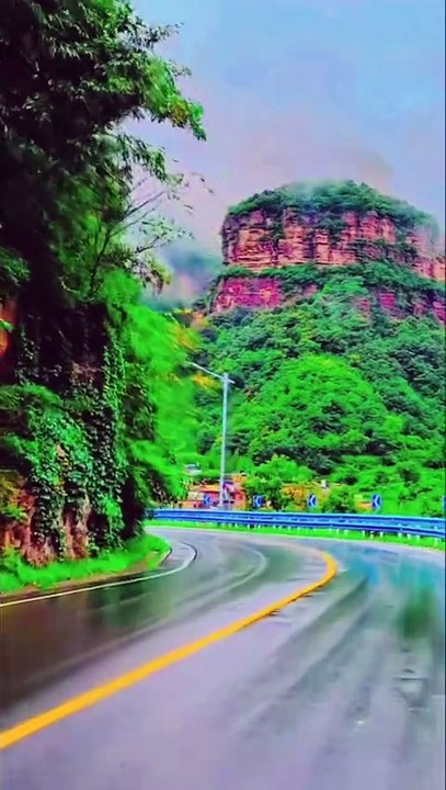 Curved Mountain Road After Rain 🌧️🏔️ | Pure Nature Vibes