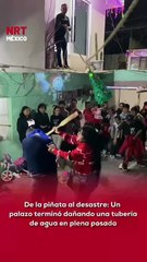 🎄🎉 Un hombre dañó una tubería de agua al golpearla con un palo mientras participaba en la tradicional piñata durante una celebración de Navidad.