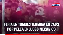 Feria en Tumbes termina en caos por pelea de adolescentes en juego mecánico