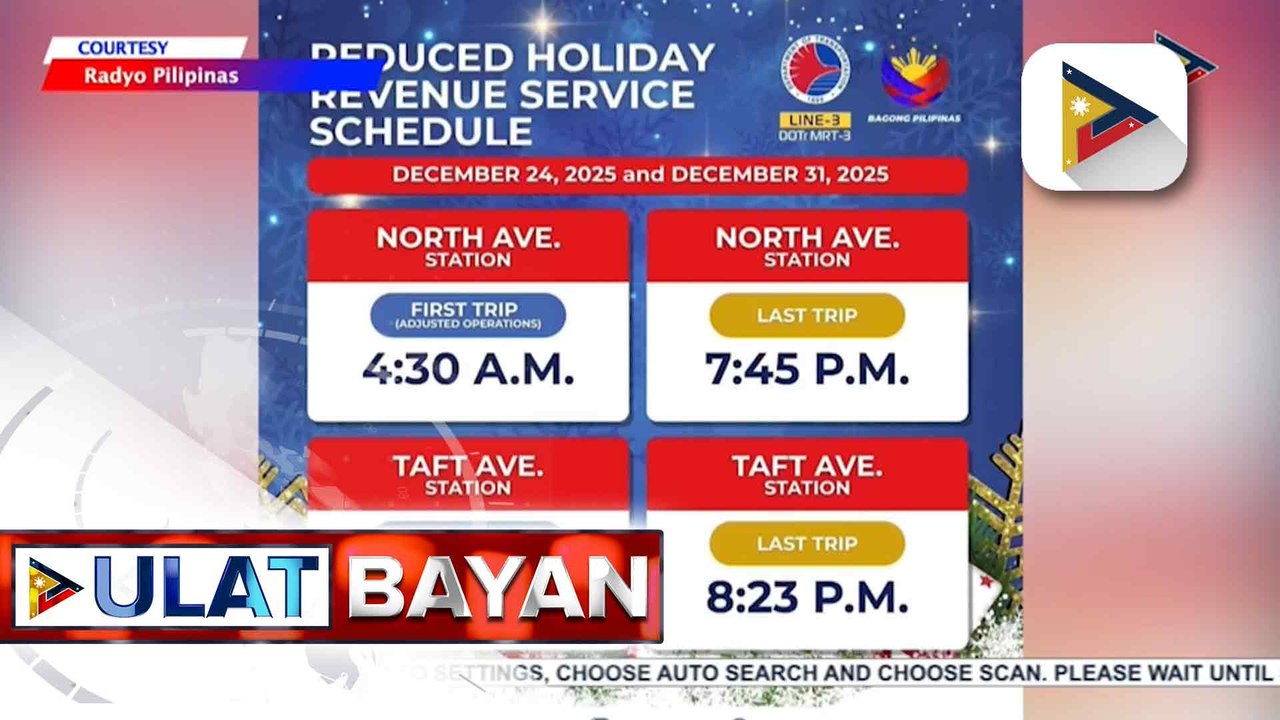 Biyahe ng MRT-3, pinaiksi sa bisperas ng Bagong Taon