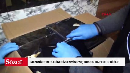 Bağcılar’da mezuniyet keplerine gizlenmiş 53 bin 100 uyuşturucu hap ele geçirildi
