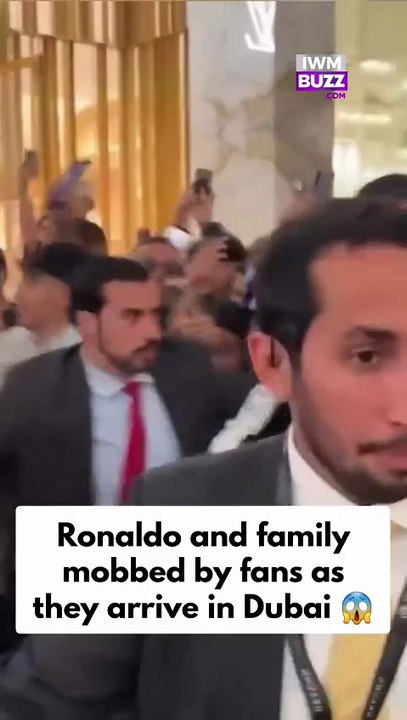 Cristiano Ronaldo, accompanied by fiancée Georgina Rodríguez and son Cristiano Jr, is spotted arriving at Atlantis Dubai for the Globe Soccer Awards ceremony