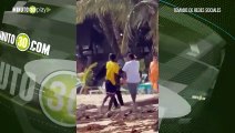 En video quedó agresión a policías en las playas de San Andrés: conocido delincuente estaría detrás de la asonada