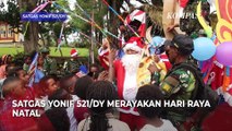 Perayaan Natal Satgas Yonif 521/DY di Papua, Salurkan Bantuan Sembako