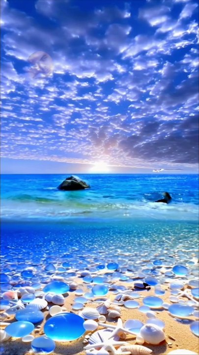 Beach With A Vibrant Purple and Blue Color Palette