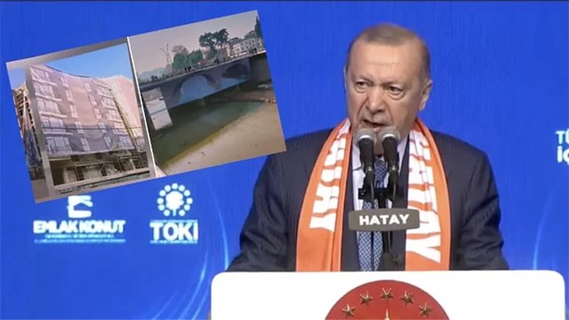 Erdoğan brandaların çekildiği Hatay'da konuştu: Şu binaların güzelliklerine bak