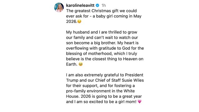 Karoline Leavitt Shares Pregnancy Announcement on Social Media