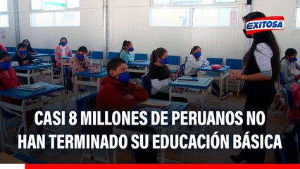 Cerca de 8 MILLONES DE PERUANOS no han terminado su educación básica, señala exviceministro