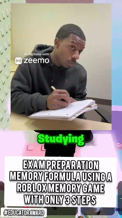 EXAM PREPARATION MEMORY 🧠 FORMULA USING A ROBLOX MEMORY GAME WITH ONLY 3 STEPS