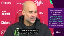 Kiss and shout, Guardiola is all in a twist with Cherki