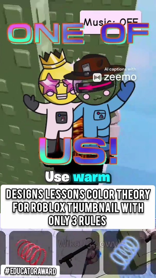 ⁣DESIGNS LESSONS COLOR 🌈 THEORY FOR ROBLOX THUMBNAIL WITH ONLY 3 RULES