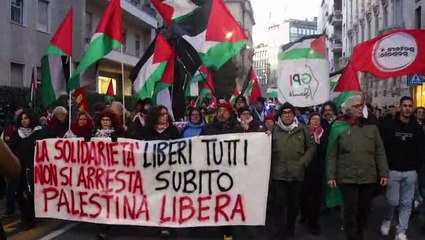 Milano, il corteo a sostegno di Mohammad Hannoun e degli altri indagati