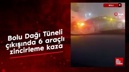 Bolu Dağı Tüneli çıkışında 6 araçlı zincirleme kaza
