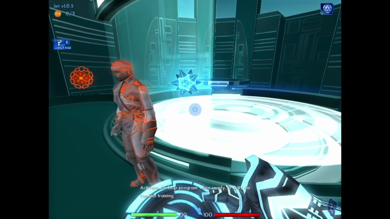 Tron 2.0 (PC) Throwing Disc Training Gameplay
