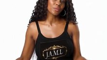 Camiseta de tirantes de canalé para mujer negra – colección J.A.M.L
