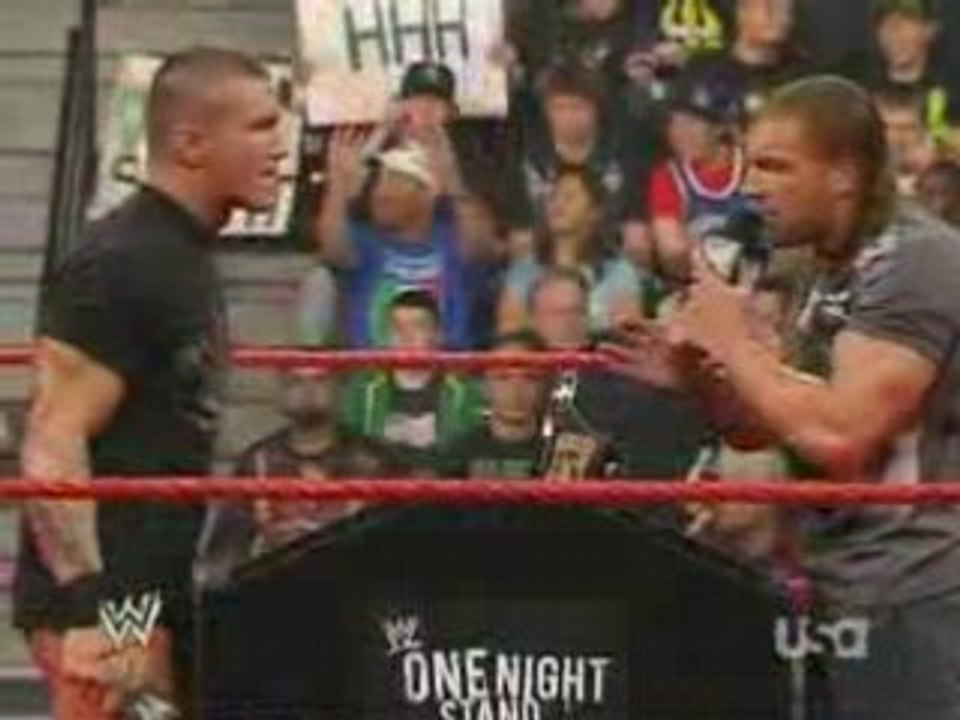 Triple H & Randy Orton Face off - RAW 5/26/08