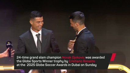 Ronaldo honours Djokovic at Globe Soccer Awards