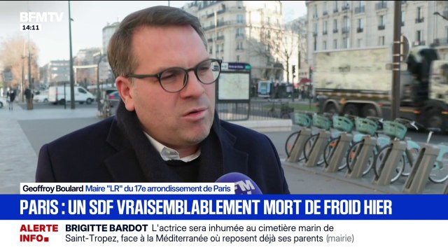 Sans-abri vraisemblablement mort de froid à Paris: Le rôle des maraudes va être renforcé , assure Geoffroy Boulard, maire du XVIIe arrondissement de Paris