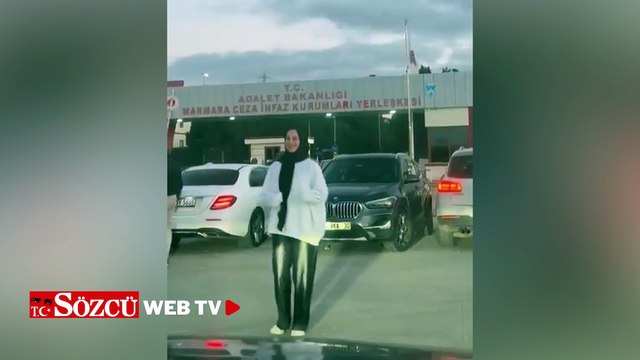 Kocasının tahliye edilmesini Silivri Cezaevi önünde böyle kutladı