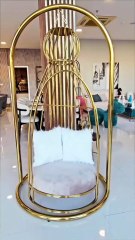 ✨Royal Golden Swing Chair | Modern Luxury Jhula for Living Room & Lounge #shorts #steel #swing #chair