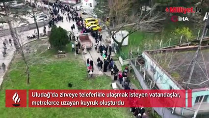 Uludağ yolunda teleferik kuyruğu saatlerce uzadı