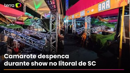 Camarote cai durante show de Suel e seis pessoas ficam feridas no litoral de SC