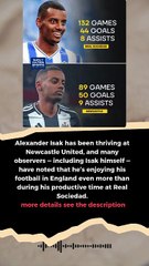 Alexander Isak is enjoying football at Newcastle even more than he did at Real Sociedad #football