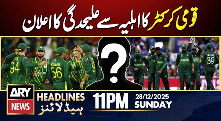 Pakistan Cricketer Announces Separation from Wife  | ARY News 11 PM Headlines | 28th Dec 2025