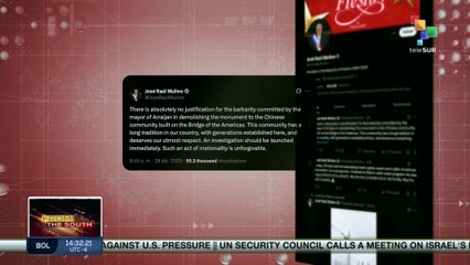 Panamanian president condemned the demolition of the Chinese monument