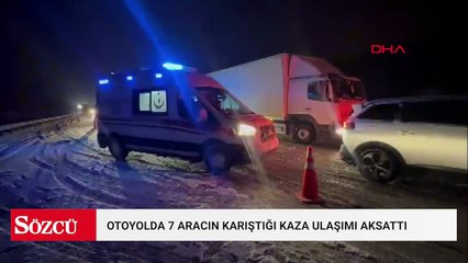 Anadolu Otoyolu'nda kaza! 7 araç birbirine girdi