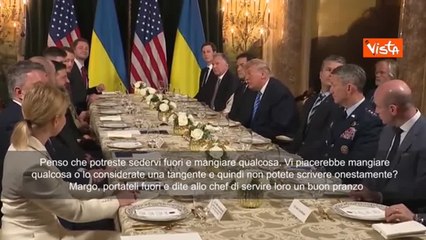 Trump con Zelensky a Mar-a-Lago offre pranzo ai cronisti: «Andate fuori a mangiare qualcosa»