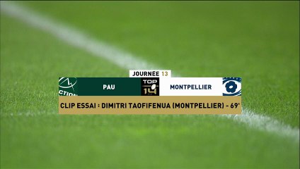 TOP 14 - Essai de Donovan TAOFIFENUA 2 (MHR) - Section Paloise - Montpellier Hérault Rugby