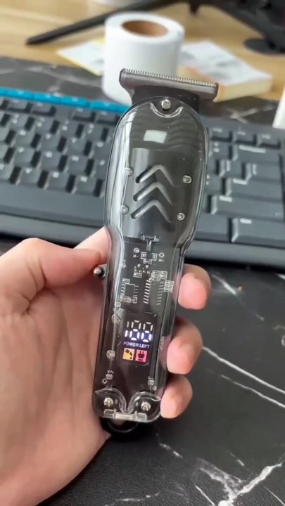 Transparent Body Electric Hair Clipper – Professional USB Rechargeable Trimmer for Men