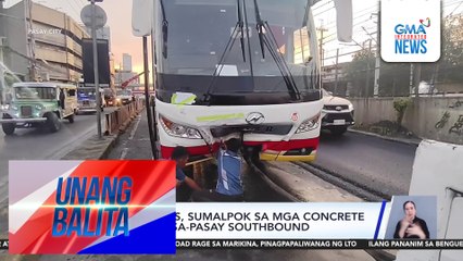 Provincial bus, sumalpok sa mga concrete barrier sa EDSA-Pasay Southbound | Unang Balita