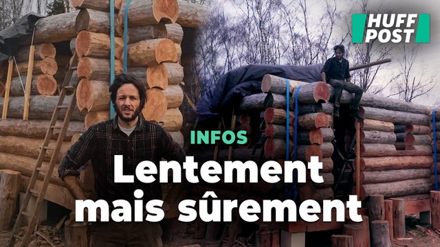 Après six mois seul en forêt, Vianney n’a fini que la première étape de sa cabane