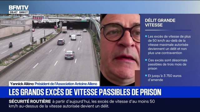 Délit de grand excès de vitesse: Il faut se satisfaire de toute avancée qui permettrait de sécuriser d'autant plus la route , estime Yannick Alléno, président de l'association Antoine Alléno