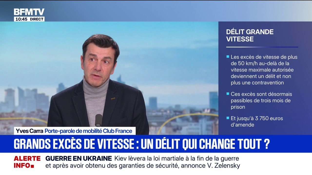 Délit de grands excès de vitesse: "Arrêter, sanctionner, c'est bien, mais la pédagogie qui va avec, c'est pas mal aussi", estime Yves Carra, porte-parole de Mobilité Club France