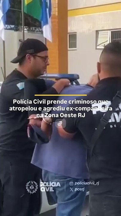 Vídeo mostra momento da prisão de homem que atropelou a ex-companheira por não aceitar o fim do relacionamento