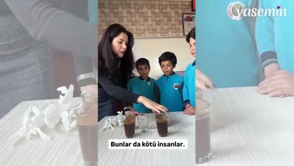 Bir öğretmenin öğrencileriyle birlikte çektiği 'kötü insan' deneyi büyük alkış topladı