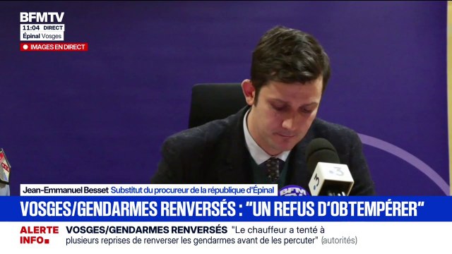 Refus d'obtempérer dans les Vosges: le suspect, âgé de 33 ans, a indiqué avoir voulu faire peur aux gendarmes