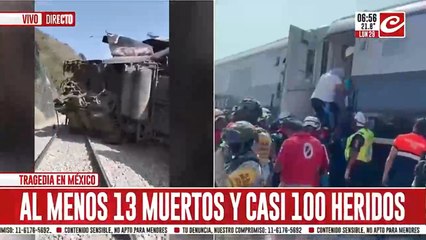 Descarriló un tren en México: 13 muertos y casi 100 heridos
