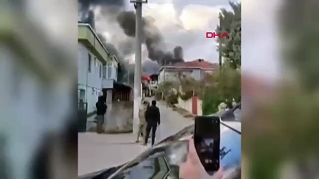 Yalova'da DEAŞ operasyonunda evin yakıldığı anlar