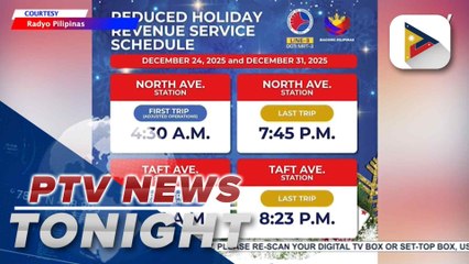MRT-3 announces train services to operate on shortened schedule on Dec. 31
