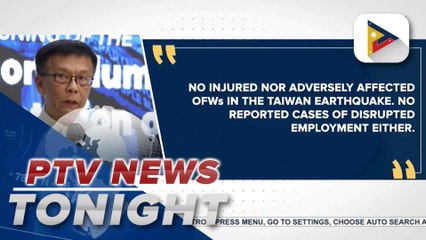 DMW assures OFWs remain safe after Taiwan quake